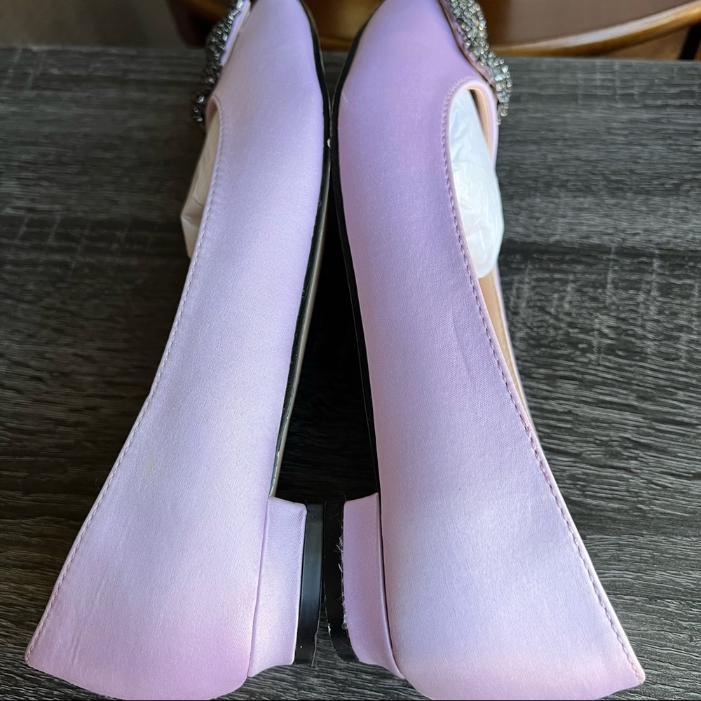 Manolo Blahnik Hangisi Embellished Lilac Flats EU36/US6 Used Once (see pics) - Picture 7 of 15